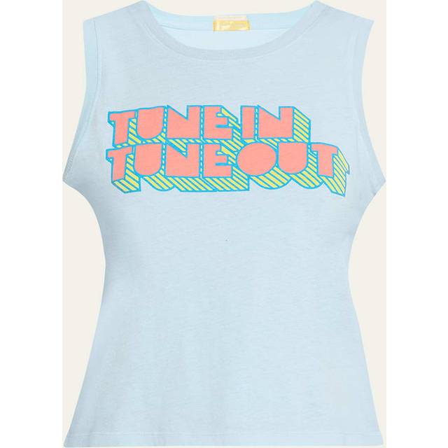 The Strong and Silent Type Tank Top - PASTEL BLUE TUNE IN TUNE OUT - X-Large