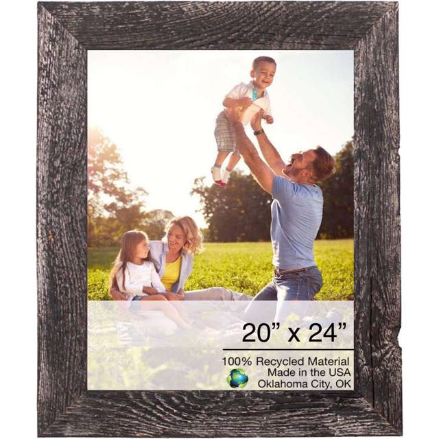 20 X 24 Rustic Farmhouse Rustic Black Wood Frame