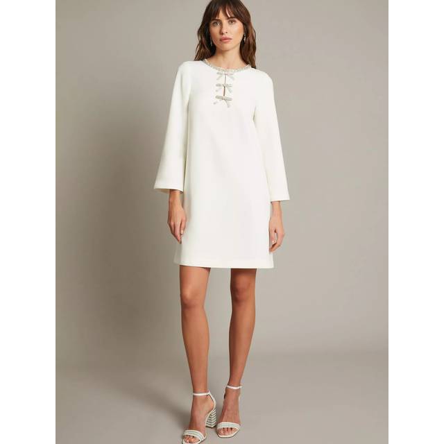 Monsoon Paola Embellished Bow Wedding Dress, Ivory