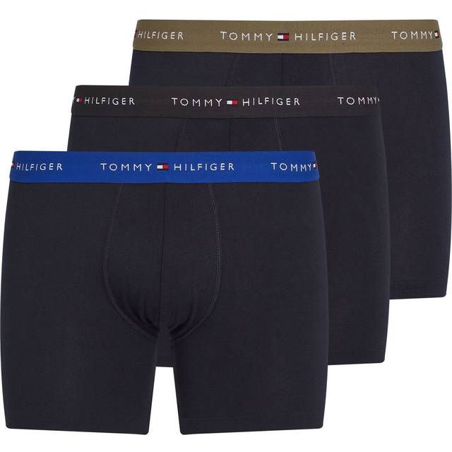 Tommy Hilfiger 3 Pack Contrast Waistband Boxer Briefs - Multi, Multi, Size S, Men - Print