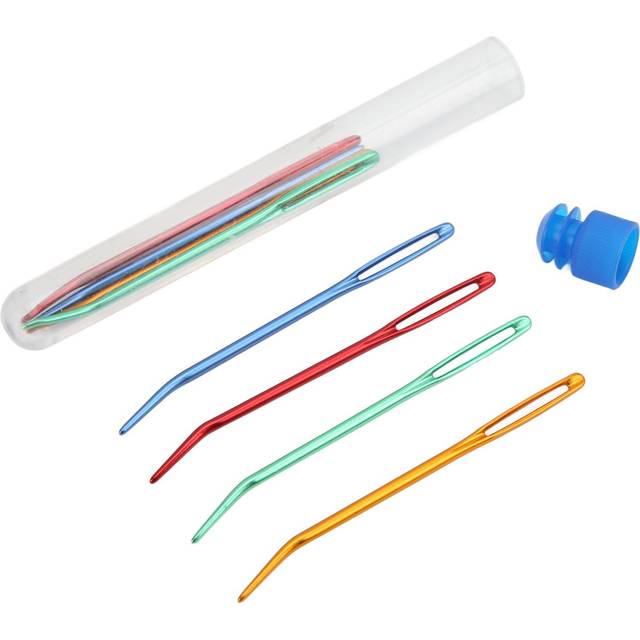 8Pcs Crochet Hooks Curved Tip Large Eye Design Light Weight Durable Portable Knitting Needles Tools