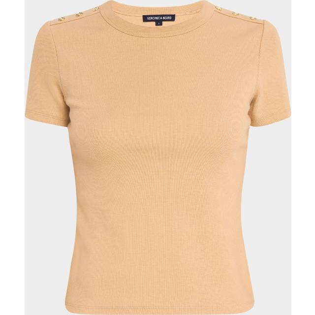 Draya Short-Sleeve Button Tee - KHAKI - Large