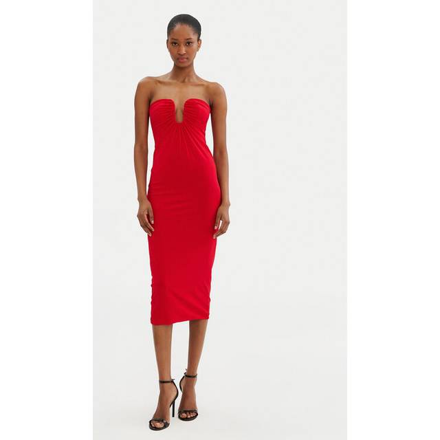 Pinko, Robe de soirée mi-longue à encolure galbée, Rouge vif, XL