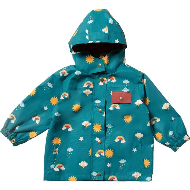 Little Green Radicals Baby Rainbow Day Waterproof Raincoat, Green/Multi
