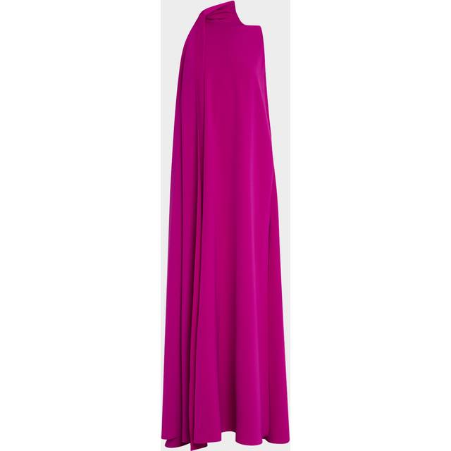 Henna Draped Turtleneck Trapeze Gown - BERRY PLUM - Small