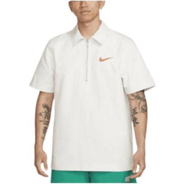 Nike Half Zipper Solid Color Short Sleeve Polo Shirt White DM5284-030 - MULTI-COLOR - XL