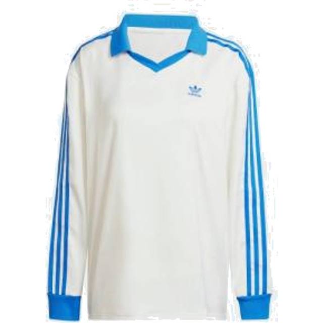 (WMNS) adidas 3-Stripes Satin Long Sleeve T-Shirt 'White Blue' IR6100 - White/Blue