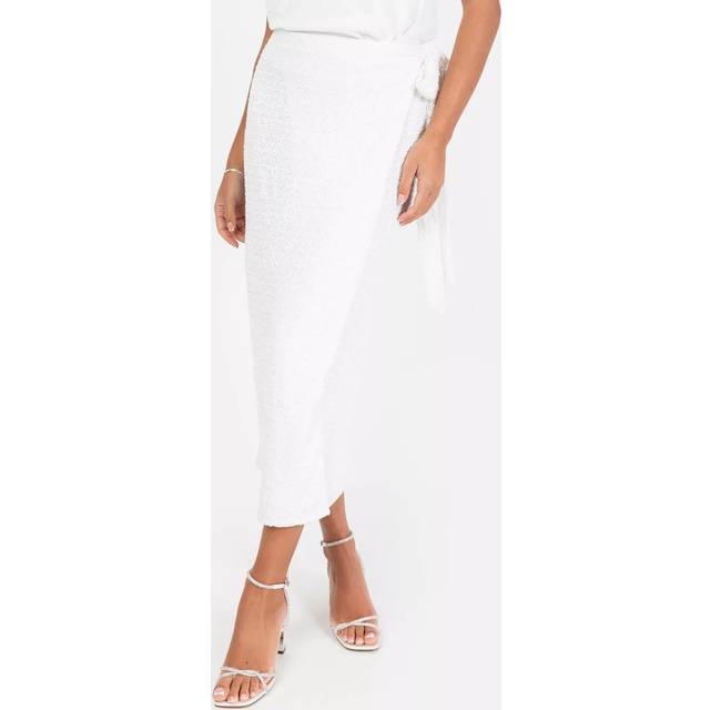 Maya Deluxe Sequin Wrap Midi Skirt