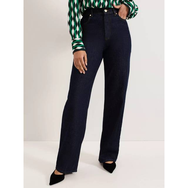 Phase Eight Petite Frankie Straight Jeans, Dark Blue