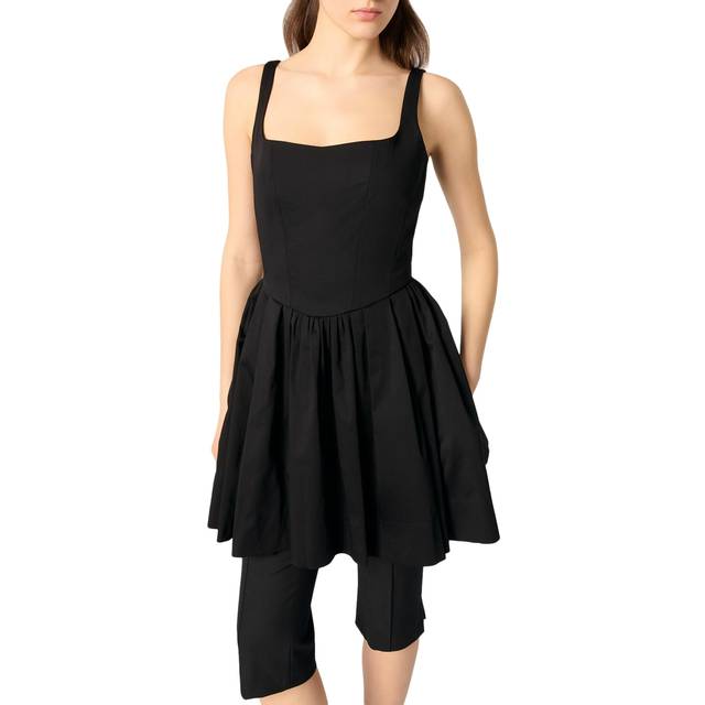 Corset Style Flared Dress - BLACK - Maje’s story begins in France in 1998, when Judith Milgrom was inspired by the cosmopolitan Parisian woman to create a brand that celebrates her trend-driven style. Offering collections ranging from ready-to-wear clothing to bags and accessories, each design is enlivened by sharp details to achieve the brand’s signature glamourous, yet bold and understated look.