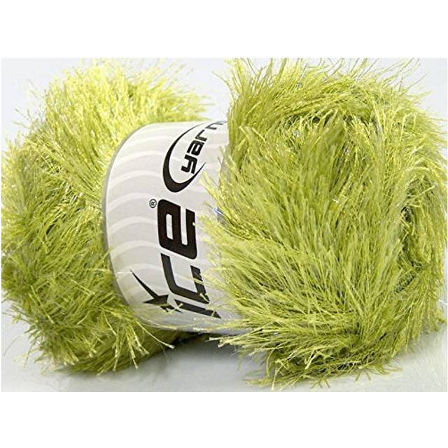 Large 100 Gram Skein Light Green Eyelash Glitz Sparkly Eyelash Yarn