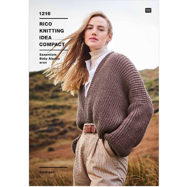 Rico Knitting Pattern Ladies Cardigan in Baby Alpaca Aran (1216)