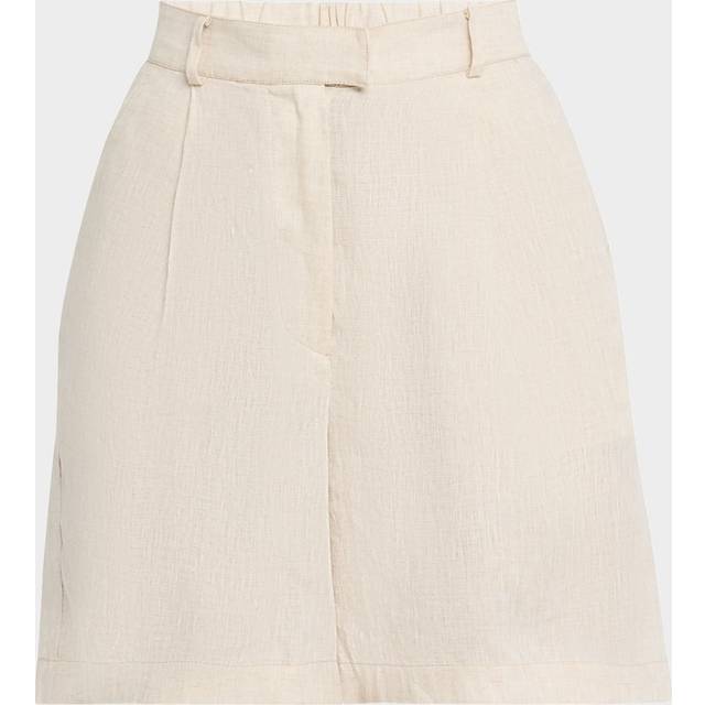 Pleated Linen Baggy Shorts - JUTE - Medium