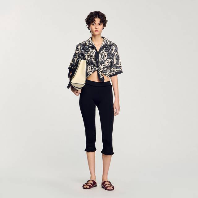 Chemise à imprimé fleuri hawaïen - Ecru / Noir - 3