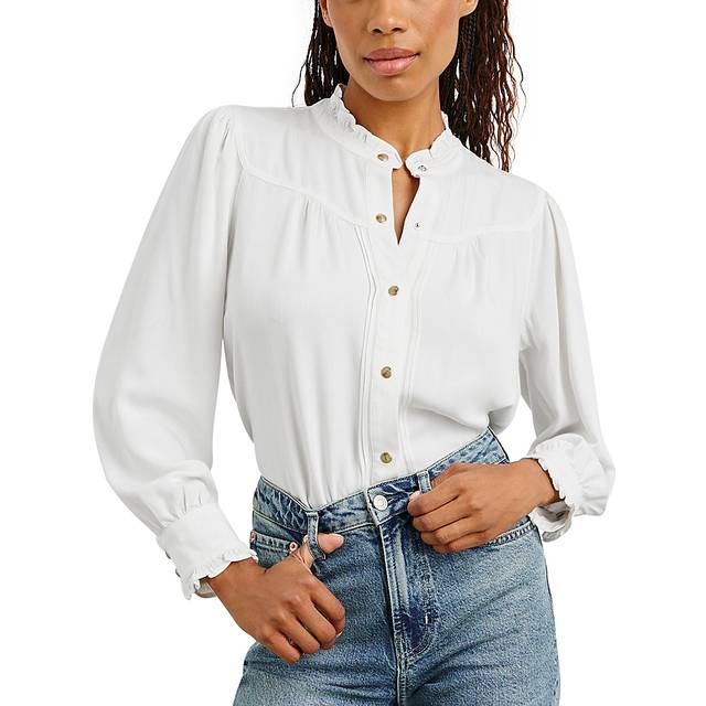 Rails Alanna Ruffle Mandarin Collar Blouse