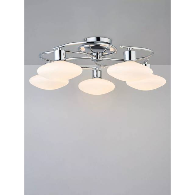John Lewis Tameo 5 Arm Flush Ceiling Light, Chrome