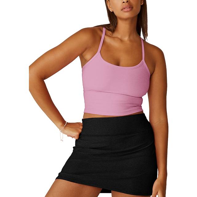 Space-dye Slim Racerback Cropped Tank - PINK HAZE HEATHER - Large