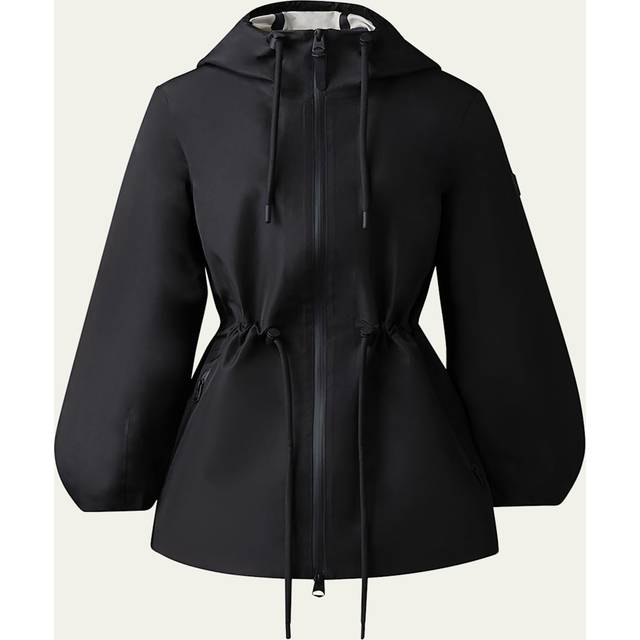 Kalea Hooded Rain Jacket - Blk-Trench - X-Small