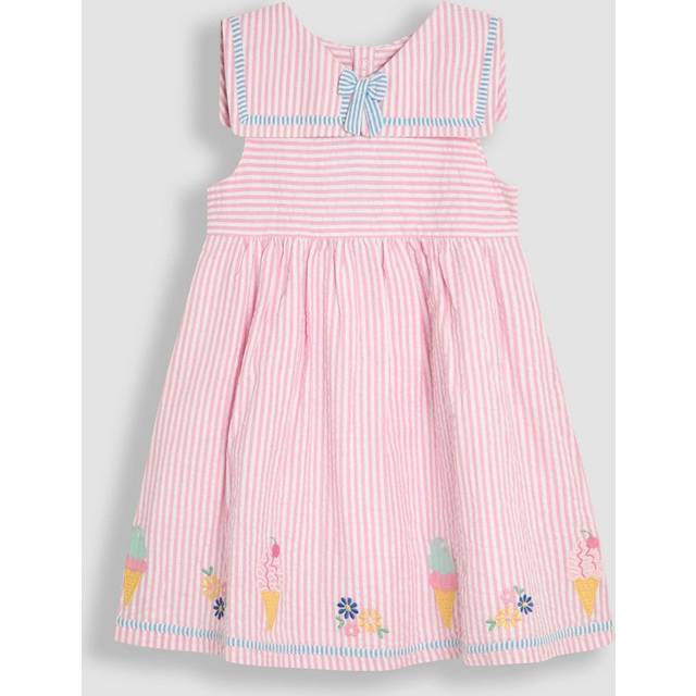 JoJo Maman Bébé Baby Cotton Ice Cream Applique Sailor Dress, Pink