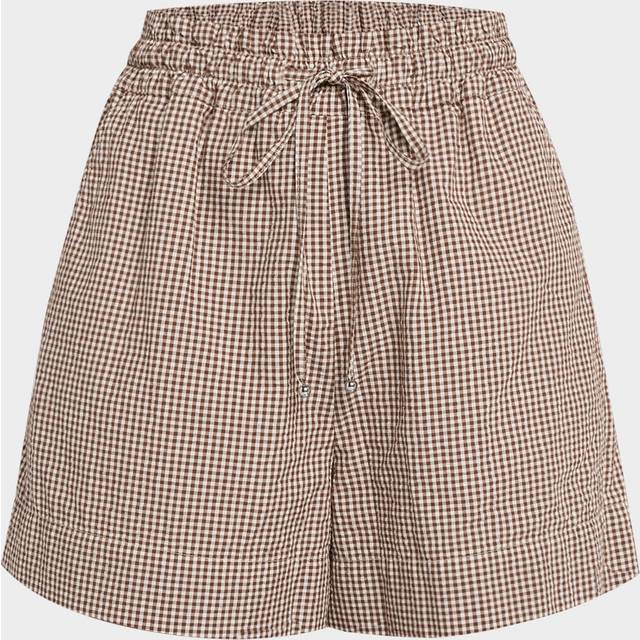 Tijana Gingham Drawstring shorts - LIGHT CHICKORYWHITE - Small