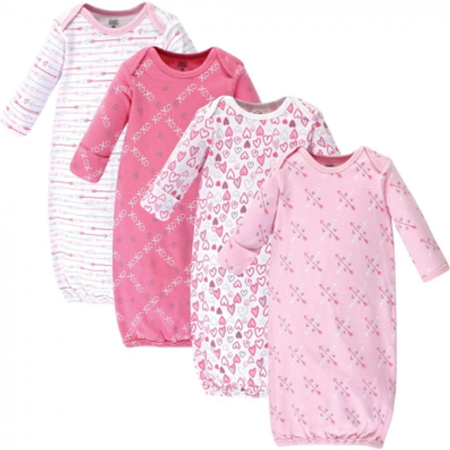 Luvable Friends Unisex Baby Cotton Gowns  Love  Preemie/Newborn