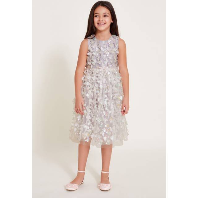 Monsoon Kids' Luella Butterfly Dress, Lilac