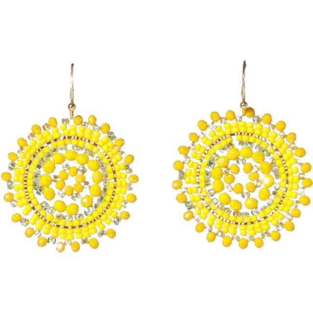 SHEIN 1 Pair Bohemian Style Handmade Woven Colorful Crystal Rice Beads Earrings Women Jewelry Suitable For Daily Wear
