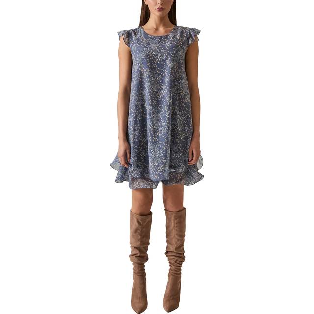 James Lakeland Women's Dotted-Flower Mini Navy Dress - Size: 10