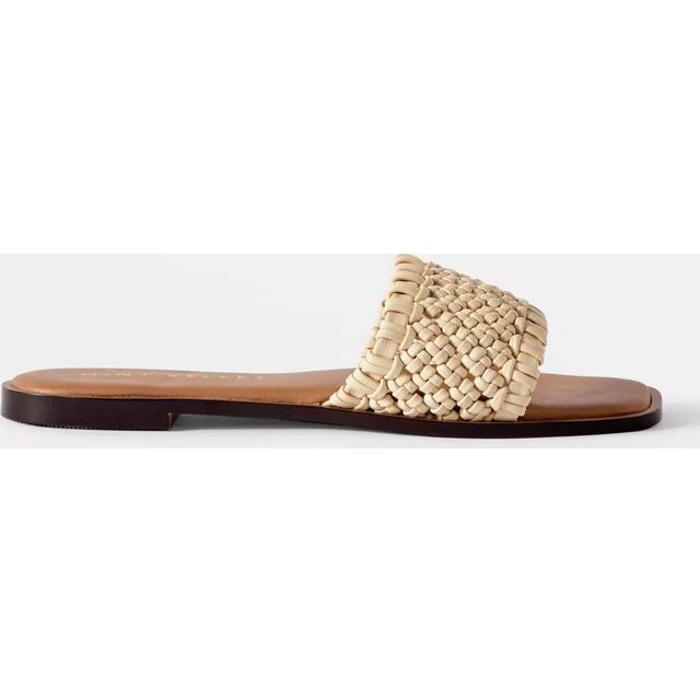 Mint Velvet Leather Woven Slider Sandals