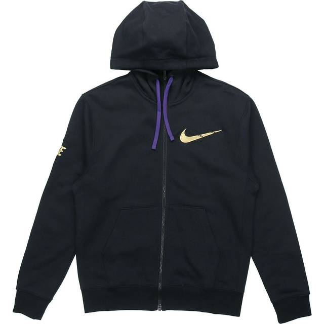 Nike Zipper Cardigan Casual Sports Fleece Lined Hooded Jacket Black CU8094-010 - M