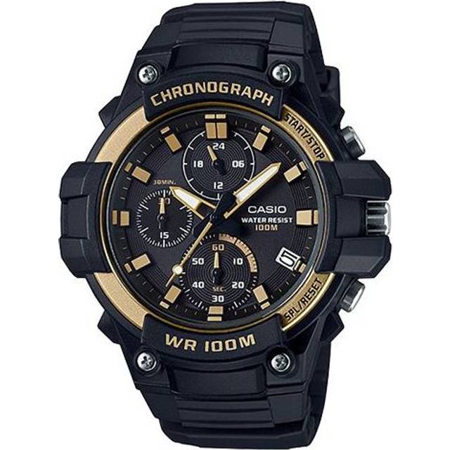 CASIO Waterproof Sports Mens Black Analog - BLACK - Free