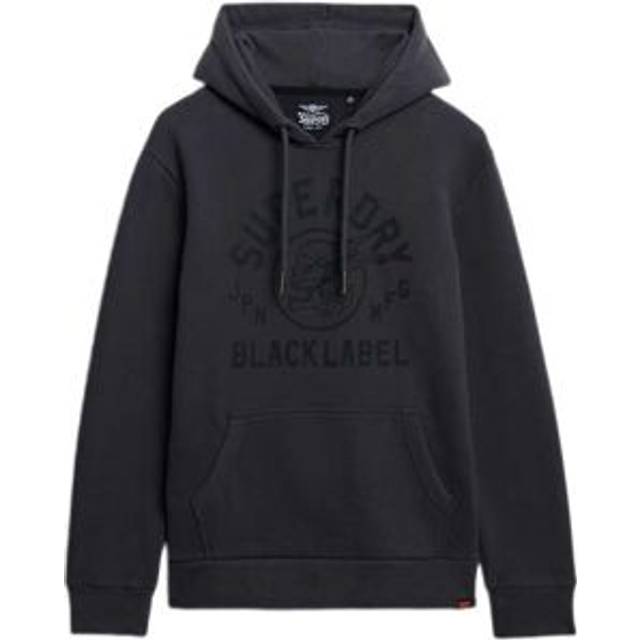 Superdry Herren Black Label Hoodie Dark Grey - Größe: S