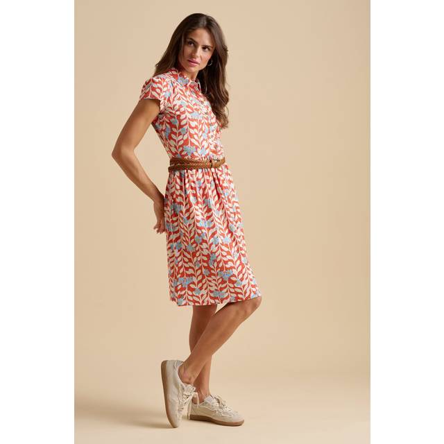 Brakeburn Spring Vine Jersey Dress, Red