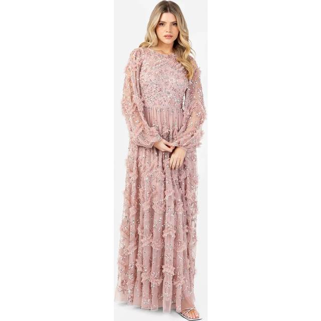 Maya Deluxe Blouson Sleeve Embellished Maxi Dress