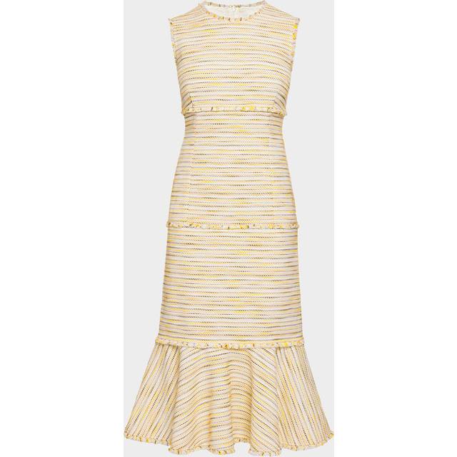 Sleeveless Striped Tweed Midi Dress - CHAMOMILE - 48 IT (12 US)
