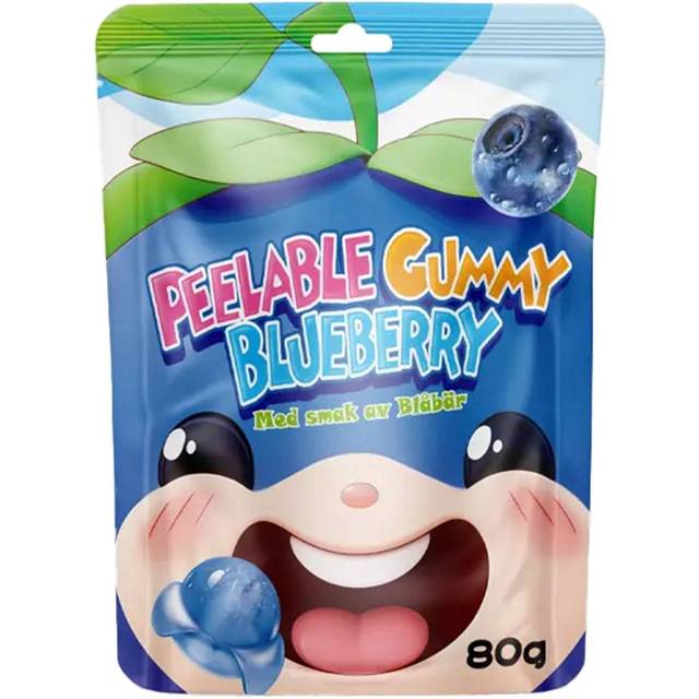 Peelable Gummy Blueberry Gelégodis - 80 gram