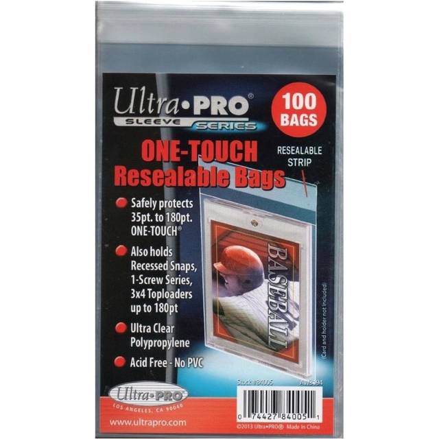 100 lommer - Ultra Pro ONE-TOUCH Resealable Bags - Sleeves #84005