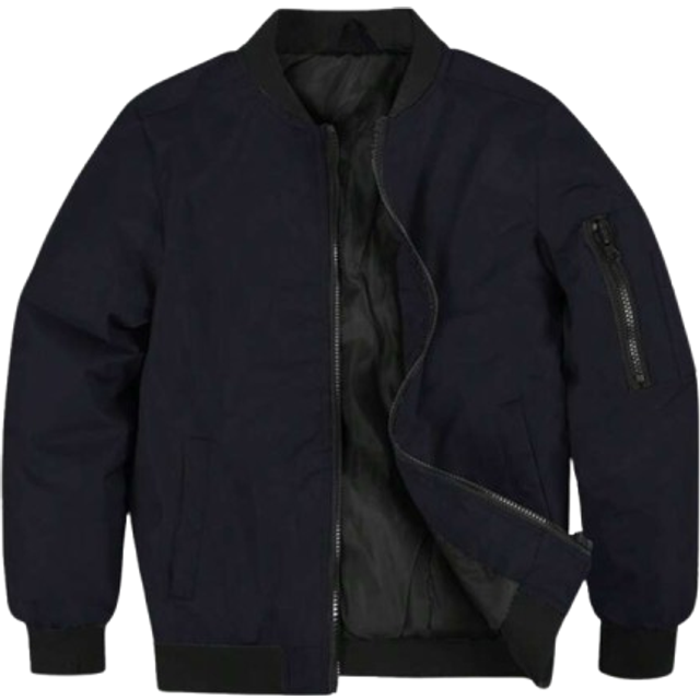 SHEIN Tween Boy Casual Loose Solid Waterproof Windproof Flight Jacket Lightweight Cotton Outerwear