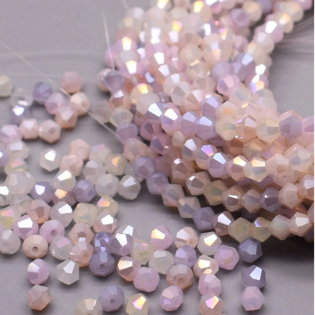 SHEIN 200pcs 4mm Bicone Pink Purple mix color loose beads