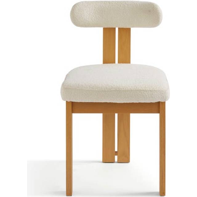 Lovato Dining Chair Stained Oak, Ivory Boucle - Natural Stained Wood