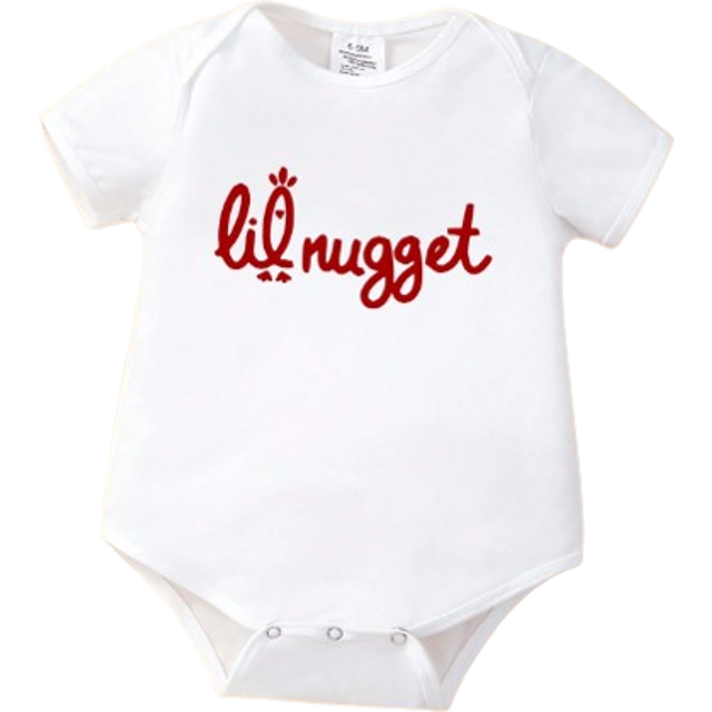 SHEIN Baby Boy Letter Printed Short Sleeve Casual Bodysuit For Summer