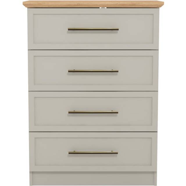 Cleverdon Feya 4 Drawer Chest Of Drawer - Grey (94.6cm H X 69.6cm W X 38.8cm D)