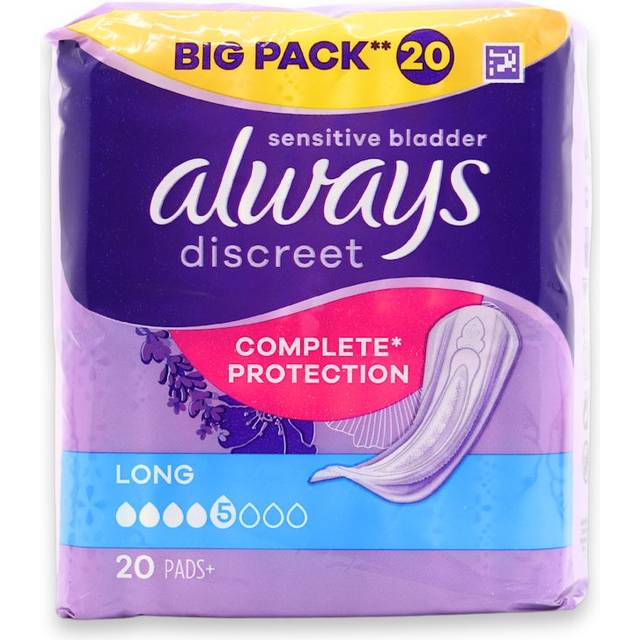 Always Discreet Incontinence Pads Women Long 20 Pads