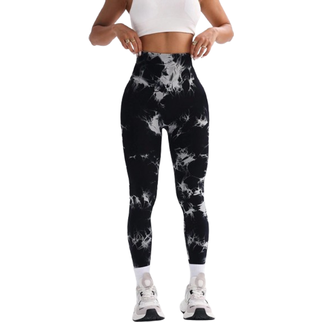 SHEIN Tie-Dye Seamless Highly Elastic Sports Leggings Sport Studio High Waisted Seamless Slim Leggings For Women - Resilient Soft Touch Breathable 4-Way Str