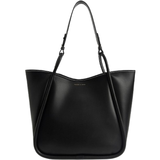 Charles & Keith - Lyla Tubular Slouchy Tote Bag - Black - XL