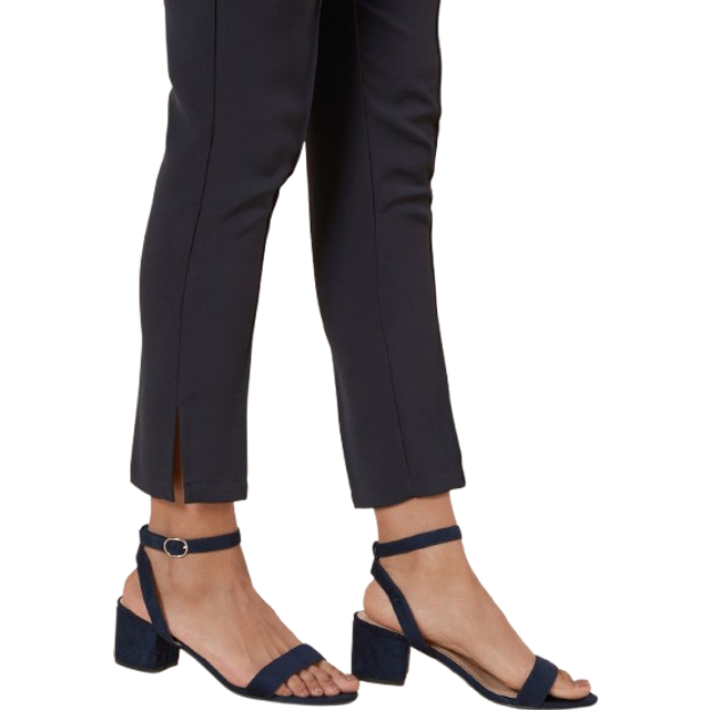 Womens Wide Fit Tommi Barely There Mid Block Heel Sandals - Navy - 7