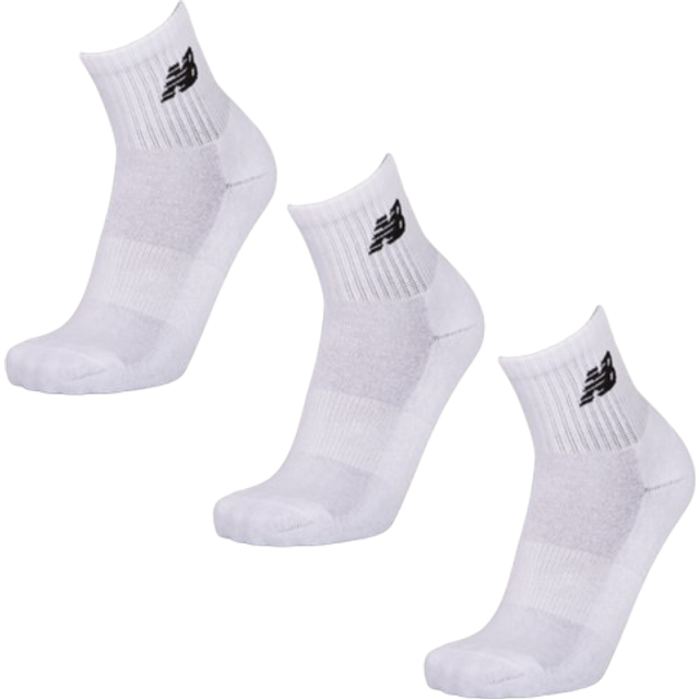 New Balance – Vita halvhöga strumpor med logga, 3-pack-Vit/a