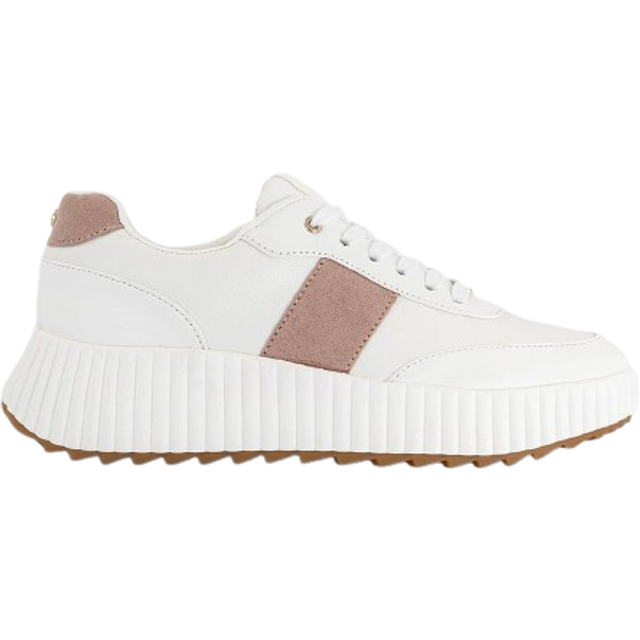 OFFICE Womens Twilight Side Stripe Runner White White/Pink, 6