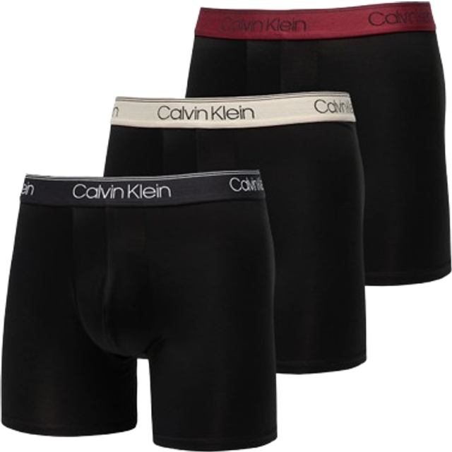 Calvin Klein Microfiber Stretch Boxer Brief 3-Pack Black S (S)