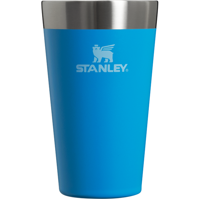 Stanley Adventure Inulsated Stacking Beer Pint Glass  Stainless Steel Double Wall Rugged Metal Drinking Tumbler  16 Oz  Azure